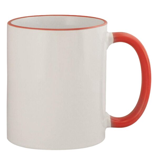11oz Colored Rim & Handle Mug